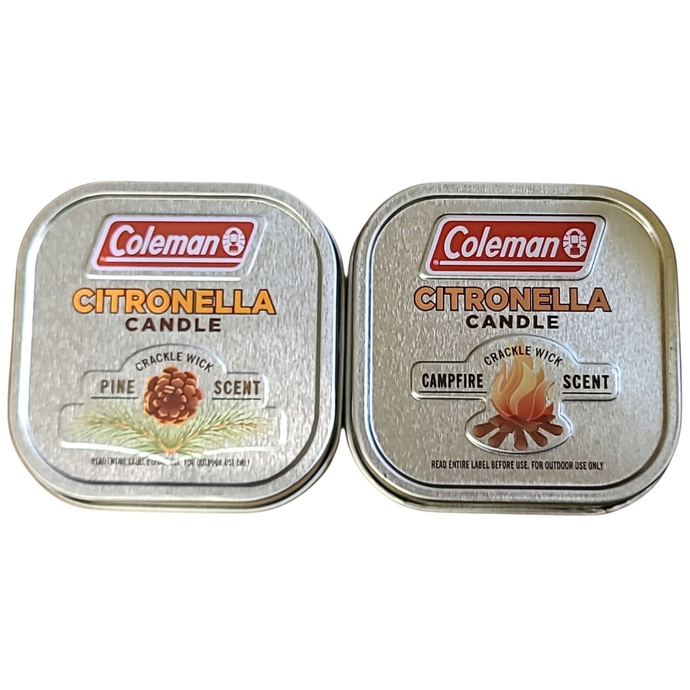 Coleman Citronella Candle Crackle Wick Pine Campfire Scent 6oz Set of 2 NEW - Picture 2 of 3